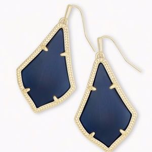 Kendra Scott Alex Navy Cat Eye Drop Earrings